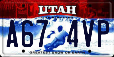 UT license plate A674VP