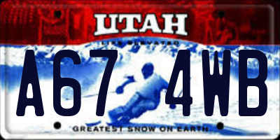 UT license plate A674WB