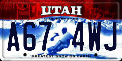UT license plate A674WJ