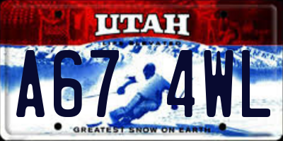 UT license plate A674WL