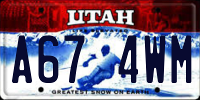 UT license plate A674WM