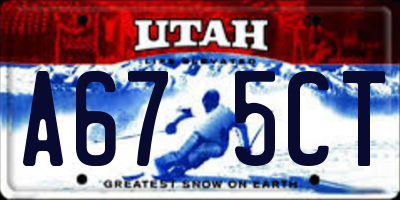 UT license plate A675CT