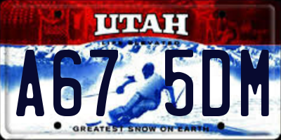 UT license plate A675DM