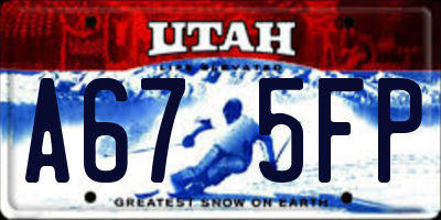 UT license plate A675FP