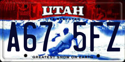 UT license plate A675FZ
