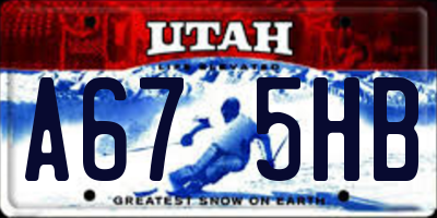 UT license plate A675HB