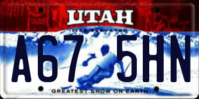 UT license plate A675HN