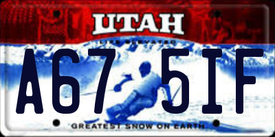 UT license plate A675IF