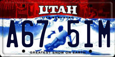 UT license plate A675IM