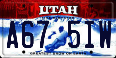 UT license plate A675IW