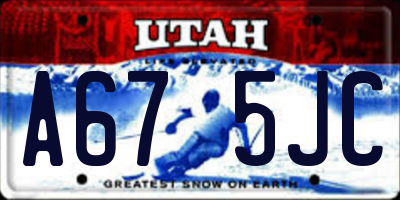 UT license plate A675JC