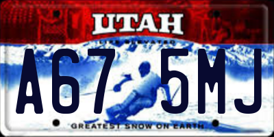 UT license plate A675MJ