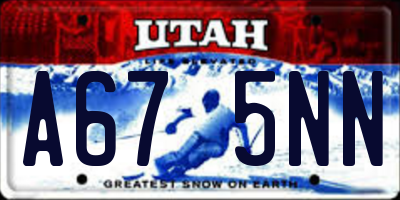 UT license plate A675NN