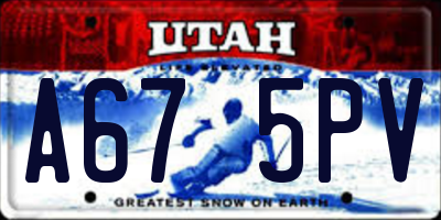 UT license plate A675PV