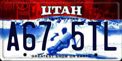UT license plate A675TL