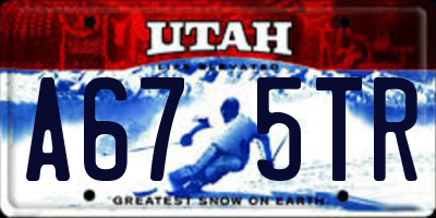 UT license plate A675TR