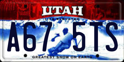 UT license plate A675TS