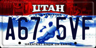 UT license plate A675VF