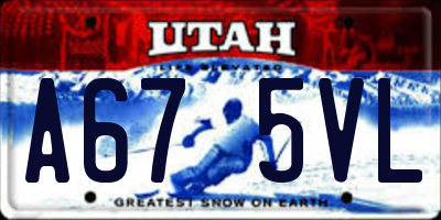 UT license plate A675VL