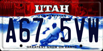 UT license plate A675VW