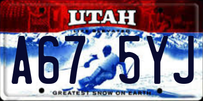 UT license plate A675YJ