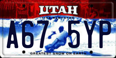 UT license plate A675YP