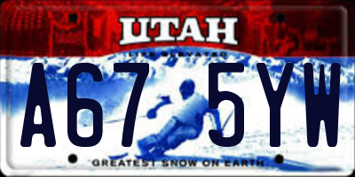 UT license plate A675YW