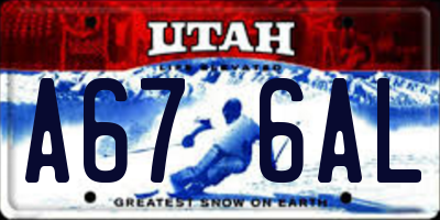 UT license plate A676AL