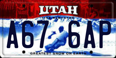 UT license plate A676AP