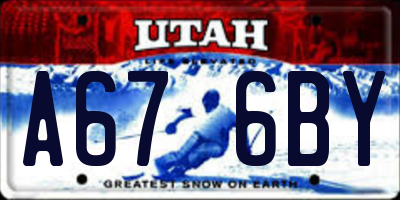 UT license plate A676BY