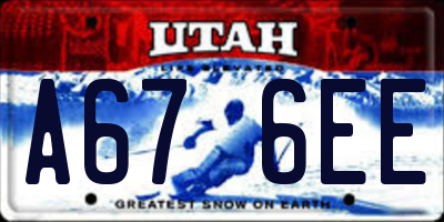UT license plate A676EE