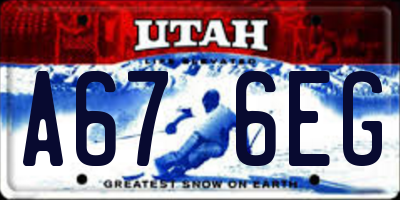 UT license plate A676EG