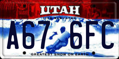 UT license plate A676FC