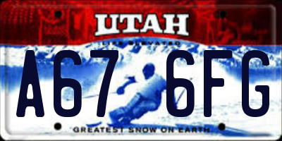 UT license plate A676FG