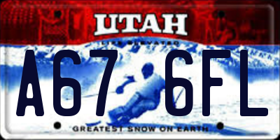 UT license plate A676FL