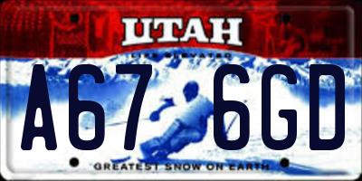 UT license plate A676GD