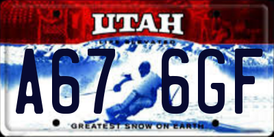 UT license plate A676GF