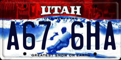 UT license plate A676HA