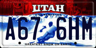 UT license plate A676HM