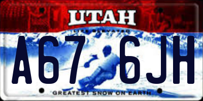 UT license plate A676JH