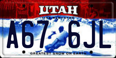 UT license plate A676JL