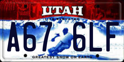 UT license plate A676LF