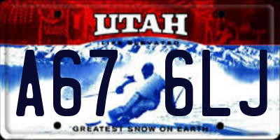 UT license plate A676LJ