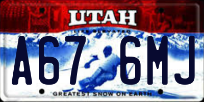 UT license plate A676MJ