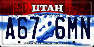 UT license plate A676MN