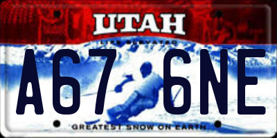 UT license plate A676NE