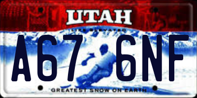 UT license plate A676NF