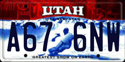 UT license plate A676NW