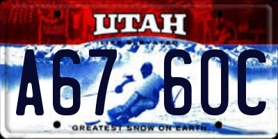 UT license plate A676OC