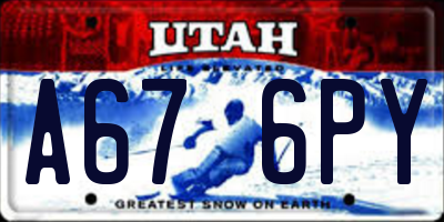 UT license plate A676PY